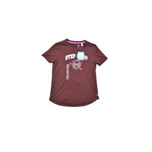 NEW DSG Girls Size M Short Sleeve Athletic Fit T-Shirt Burgundy Team Step